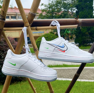 耐克 NIKE AIR FORCE 1 LOW GS 大童多色钩运动休闲鞋 DM9473-100