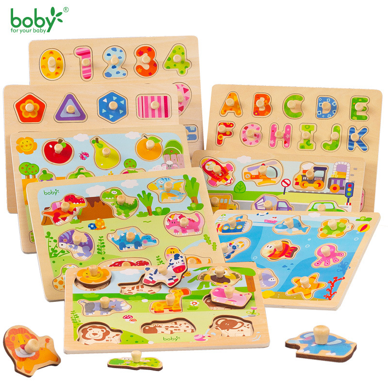 boby幼兒童寶寶拼圖1-2-3歲數字母形狀認知積木質手抓板益智玩具在類目 玩具/童車/益智/積木/模型, 串珠/拼圖/配對/拆裝/敲打玩具, 拼圖/拼板中 - 來自Buy2taobao.com提供專業的淘寶代購服務