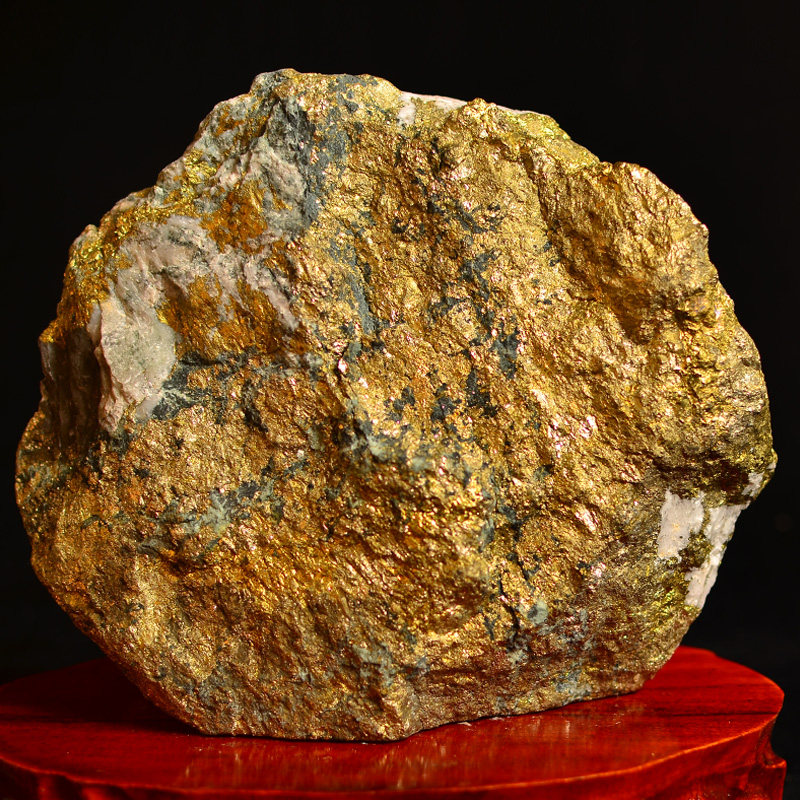 通体金脉分布颜色一流天然紫金白三色合书房办公桌摆放中型金石31 - 