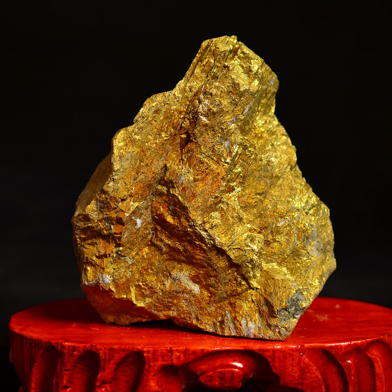 小金山几乎全金黄金色泽形状好适合书房办公桌摆放中型金石摆件06