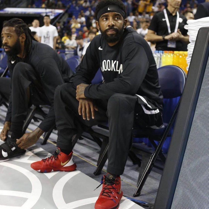 nba篮网队出场服长袖训练服欧文杜兰特热身t恤篮球服速干运动外套