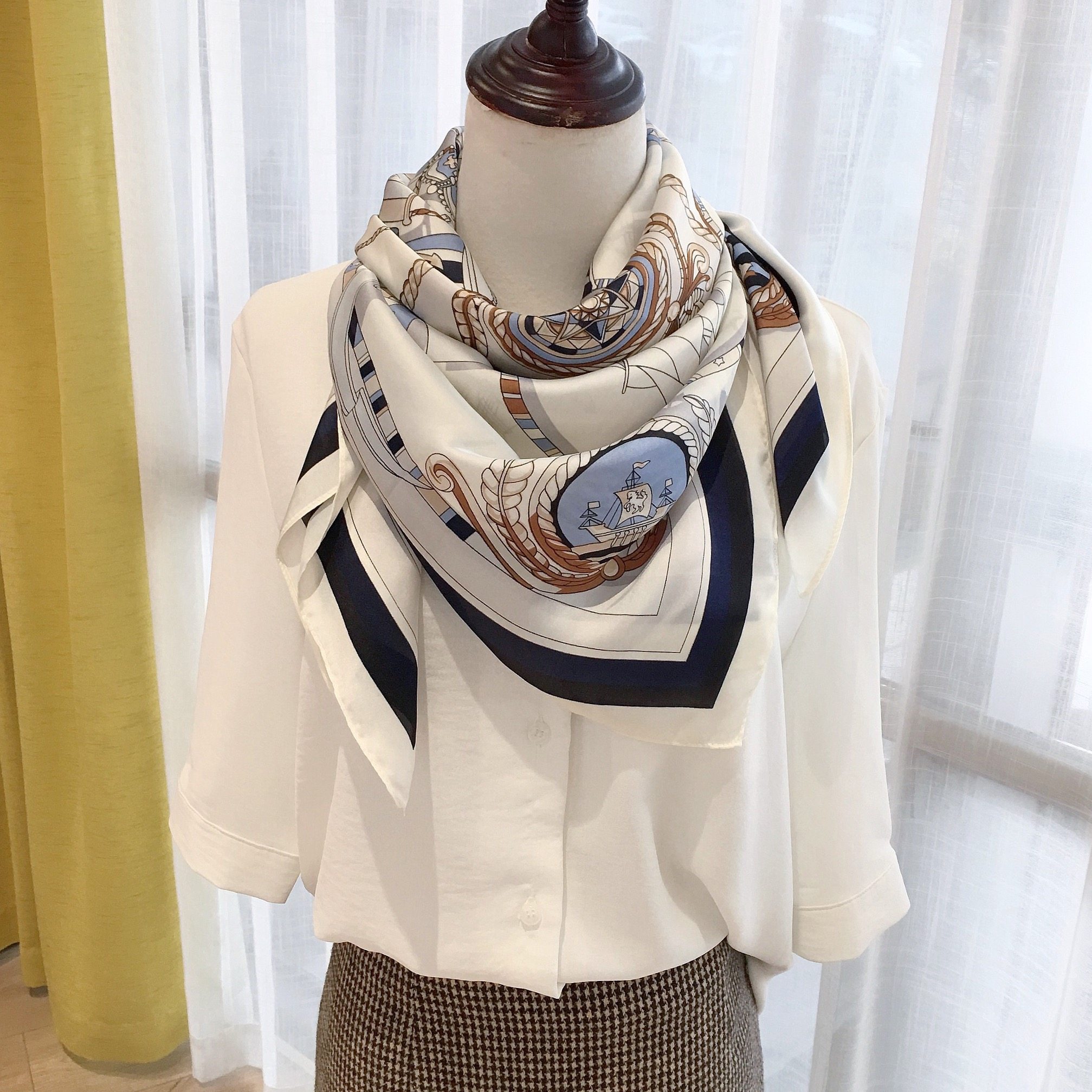 一折方巾两条装