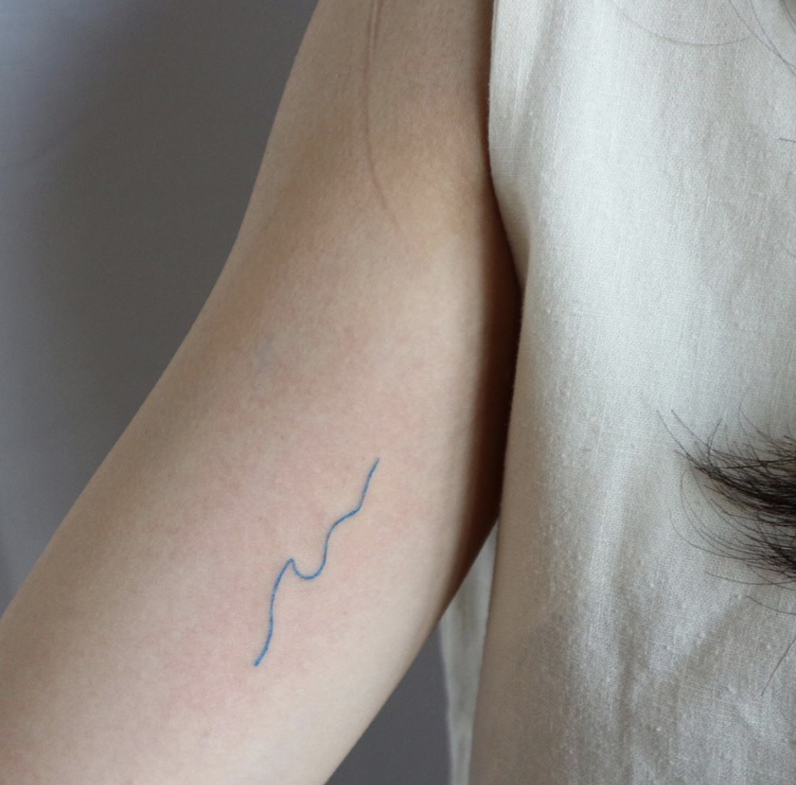 hgetattoo独家手绘蓝色线条韩系简约防水纹身贴a128