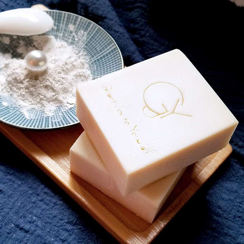 珍珠凝脂玫瑰精油手工皂祛黄亮肤嫩白冷制纯天然洗脸去黑头洁面皂