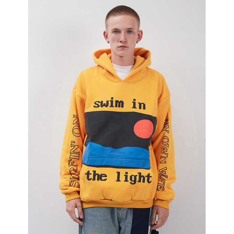 cpfmkanyewestxcudi侃爷kidsseeghosts笑脸火焰印花卫衣