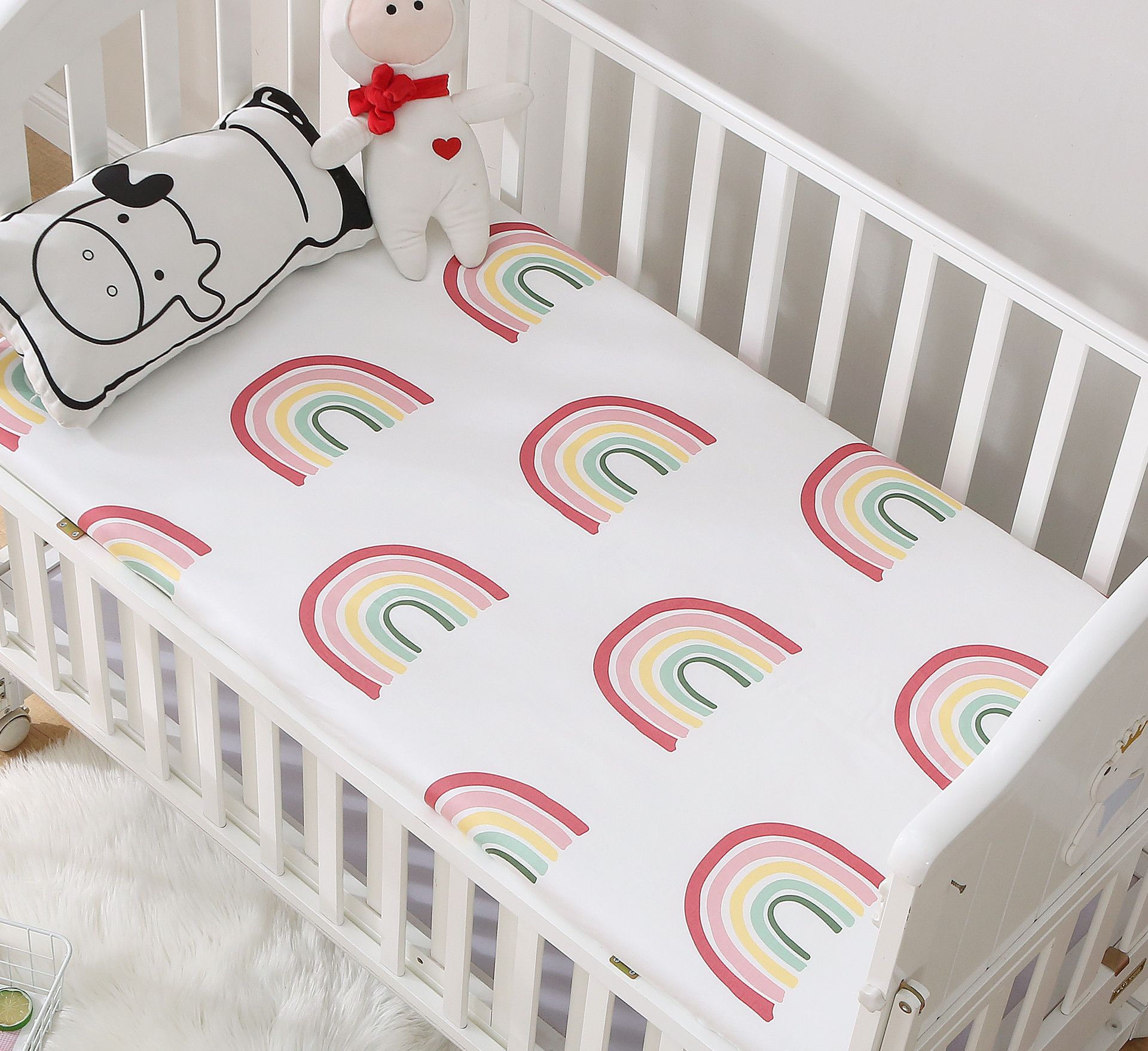 亏清仓40支纯棉斜纹布料无荧光婴儿床全棉单件幼儿园儿童床床单