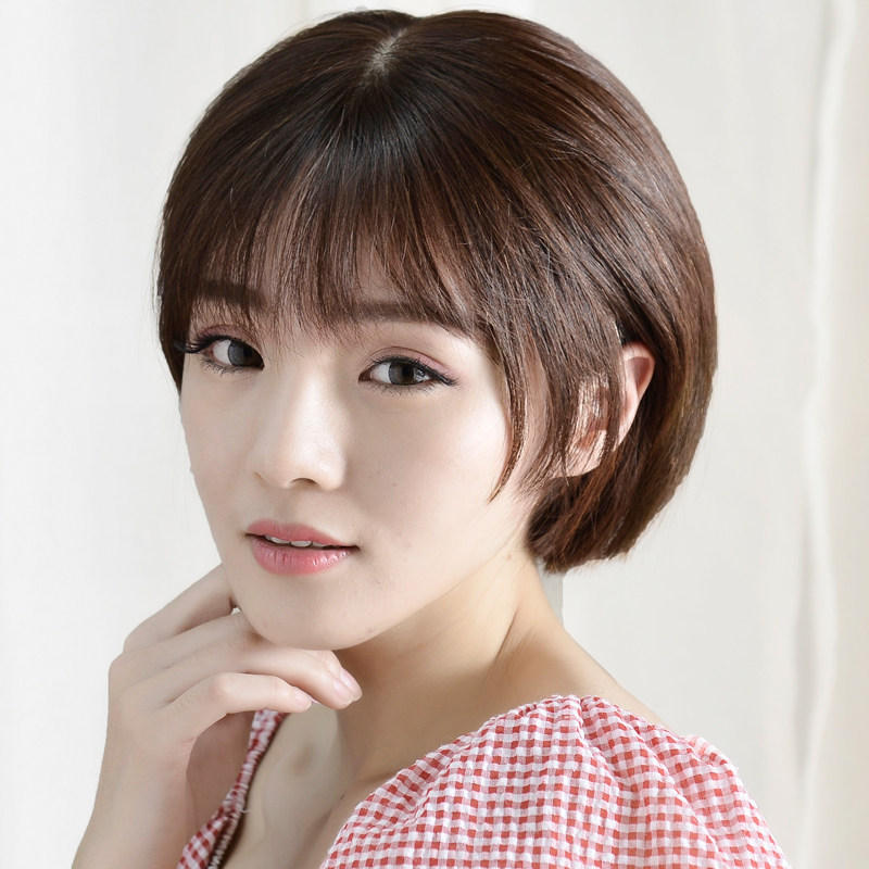 5号真人发丝假发女短发bobo头整顶网红全头套蓬松自然逼真