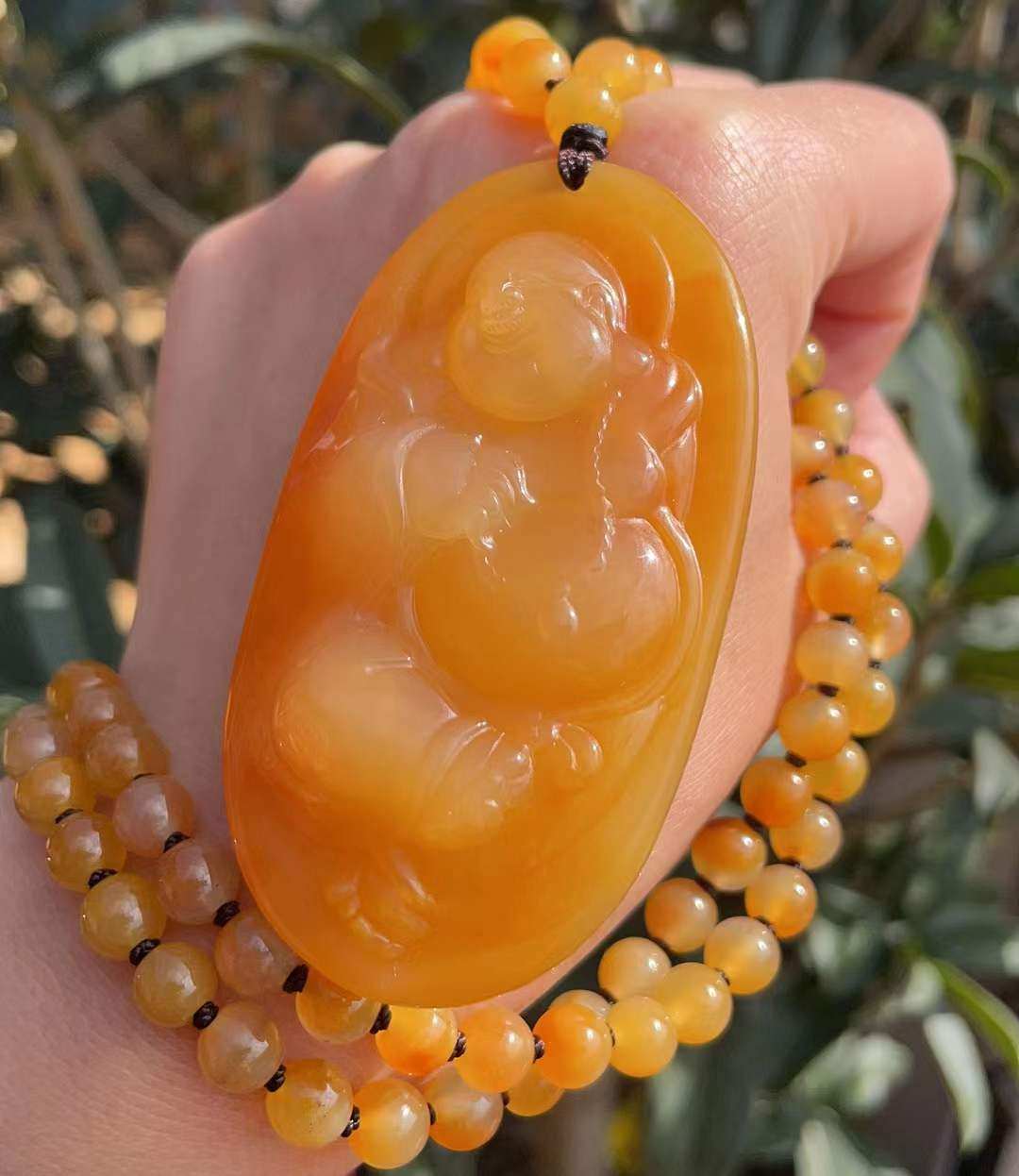 杨玉家云南天然黄龙玉帝王黄糖心籽料逍遥大肚佛挂件证书包邮新款