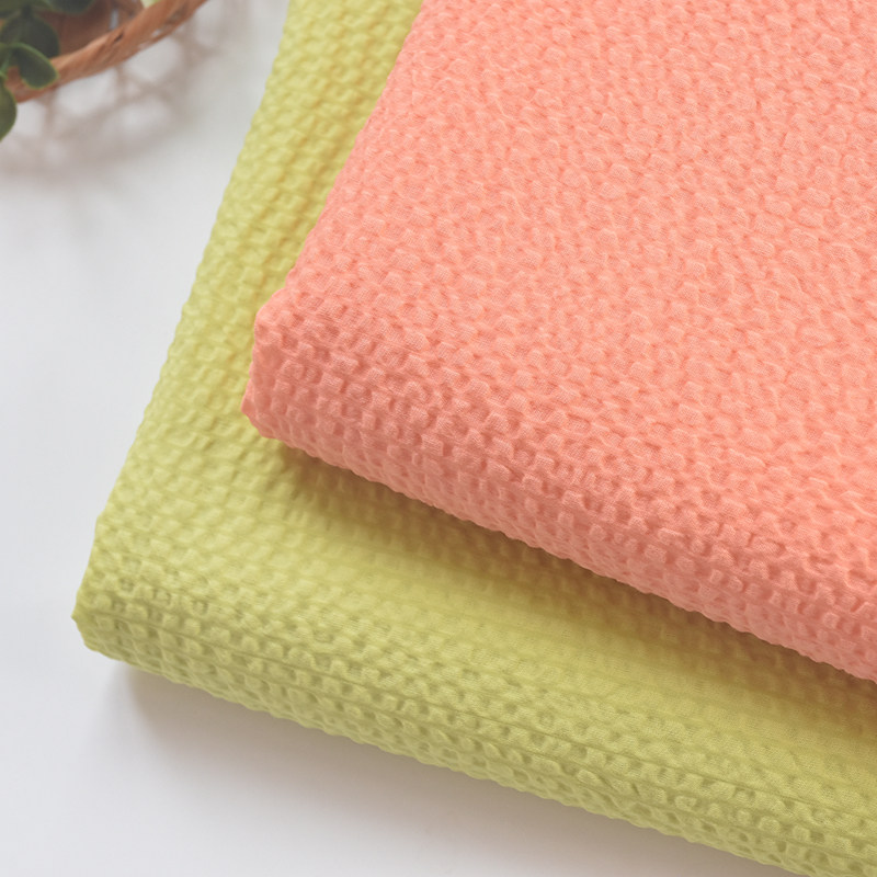 小面团布料纯棉纯色泡泡纱面料夏季童装衬衫连衣裙服装防蚊裤diy