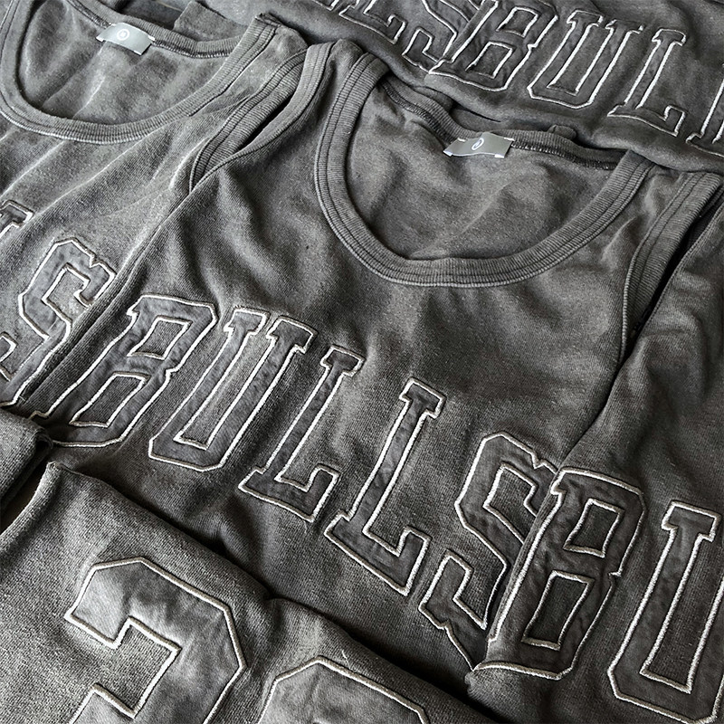 一折nba背心_nba公牛bulls刺绣33水洗做旧宽松篮球街头运动无袖背心男