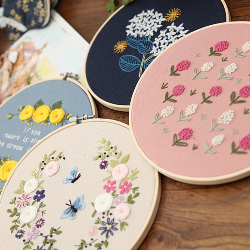 立体绣刺绣手作材料包初学入门简单绣花手工diy挂画欧式自绣套件