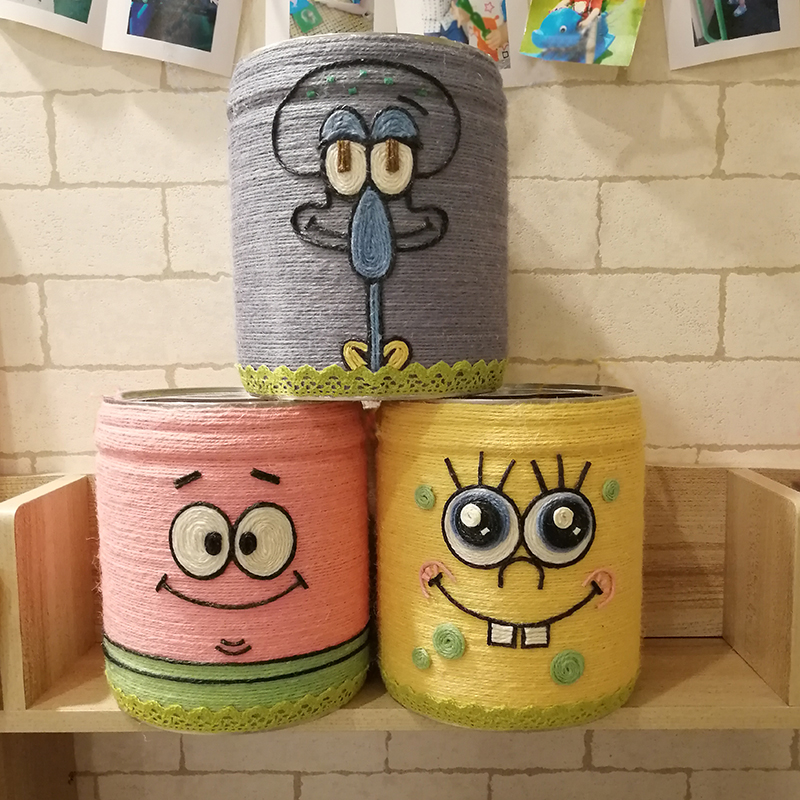 新品幼儿园奶粉罐变废为宝创意手工diy材料包成品花盆