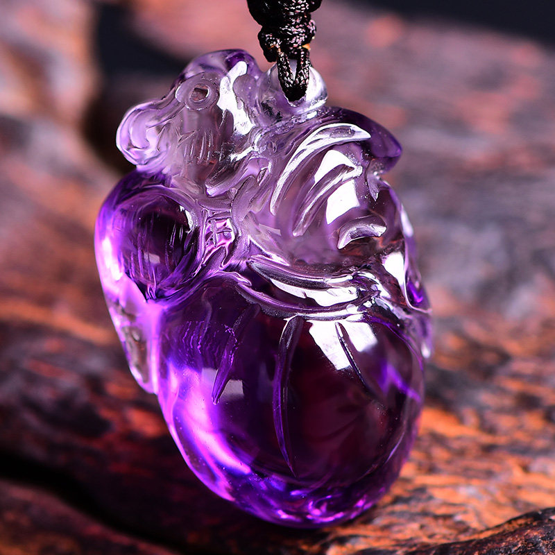 大全—属牛2021牛年灵鼠赐瑞紫水晶吊坠本命年化解太岁旺财运老鼠饰品