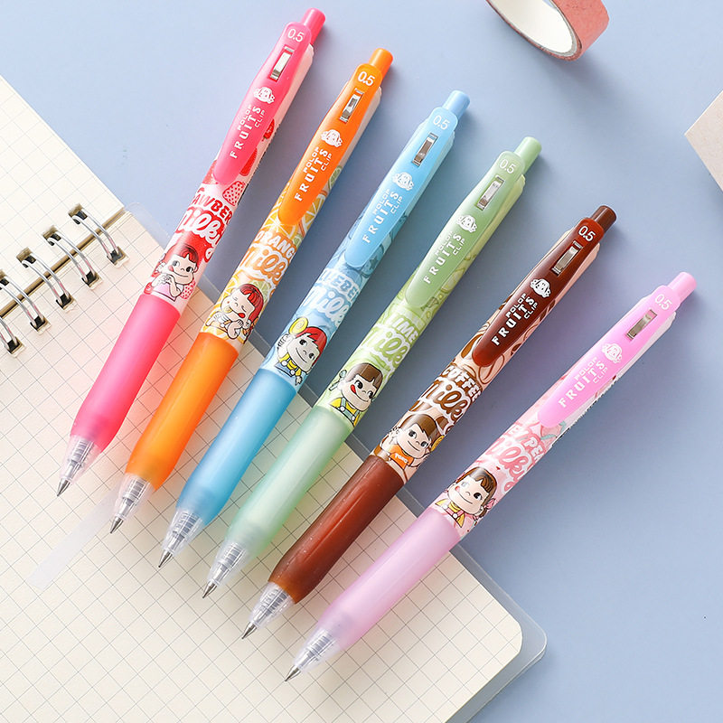 可可爱爱少女心按动式速干中性笔polop笔不二家水笔小肉球限定笔