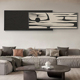 现代简约黑白抽象客厅装饰画高级感肌理横版叠加沙发卧室背景挂画