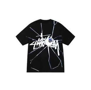 【海外正品】Stussy 夏季破碎8号球印花宽松圆领短袖T恤男女夏