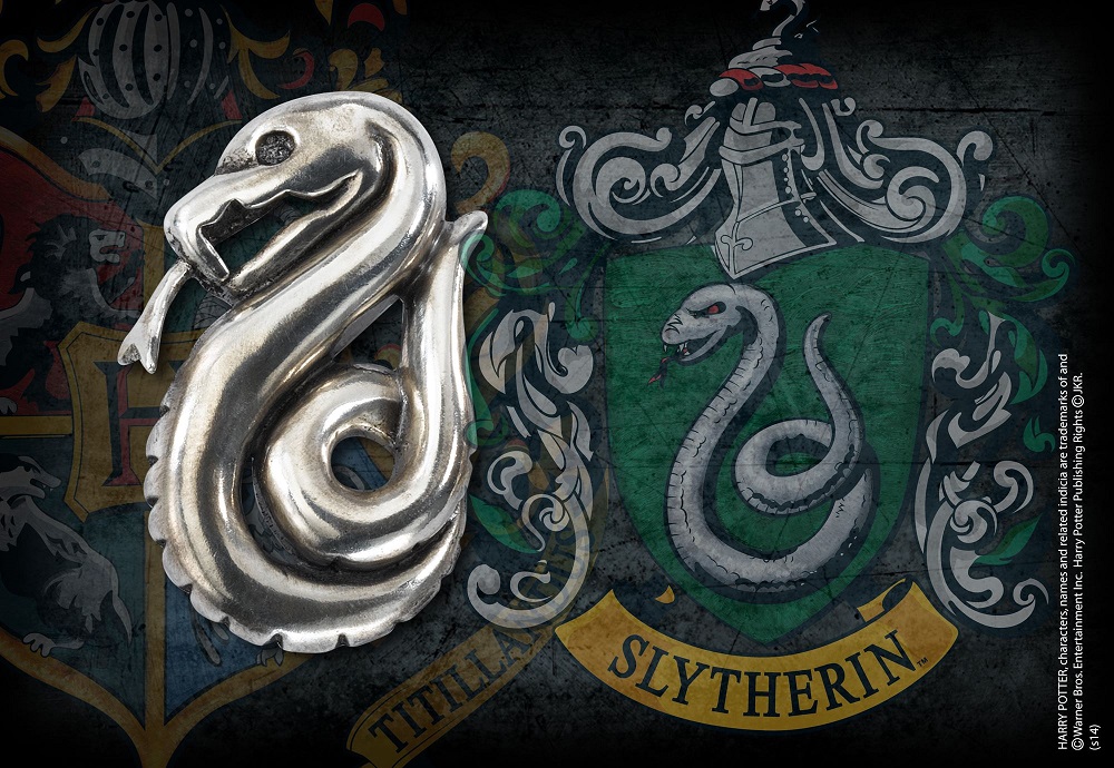 美国代购 华纳正版 哈利波特周边 斯莱特林 蛇形 徽章 领章 纯银