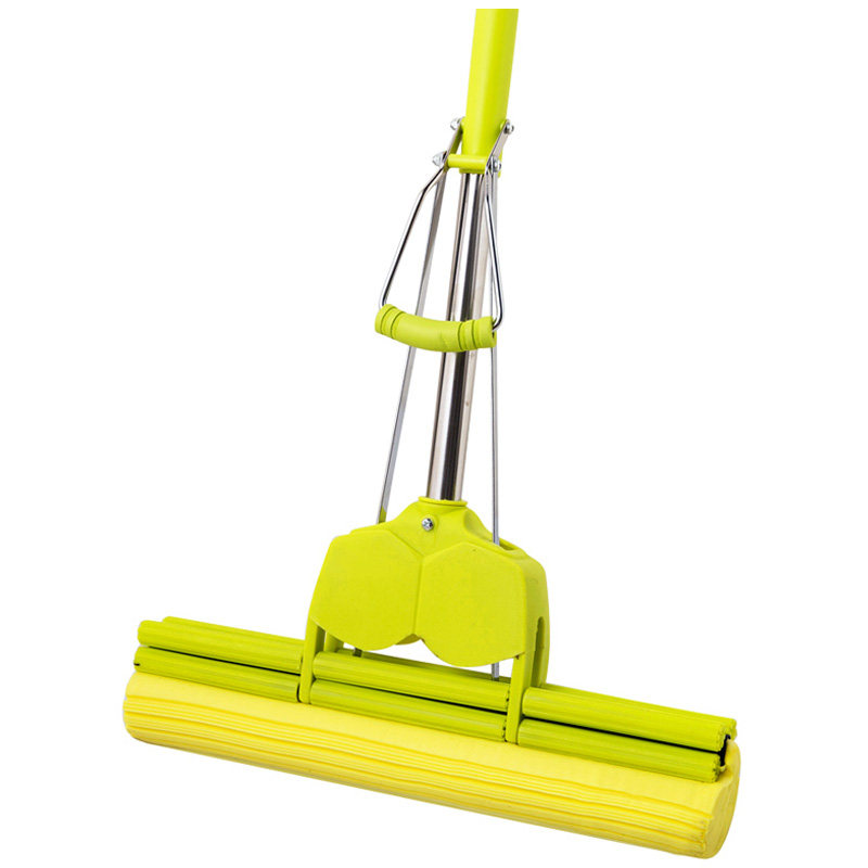 大号海绵拖把滚轮式家用地拖墩布不锈钢免手洗吸水胶棉拖把头拖布