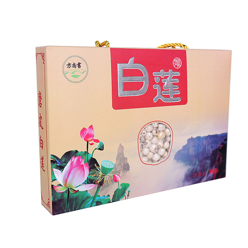 方尚书牌湘莲洞庭湖莲子磨皮去芯白莲一级468克礼盒装