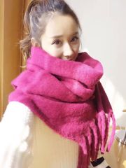 2016韩国纯色超大流苏多功能围巾披肩两用女冬季长款加厚百搭