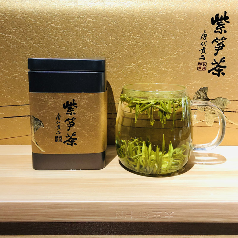 2021新茶长兴紫笋茶明前茶 顾渚泰苍坞老茶树50g罐装 礼盒装特产