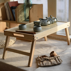 日式床上折叠炕桌小方桌实木小茶几榻榻米矮桌托盘桌子飘窗桌茶桌