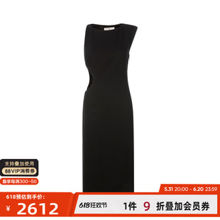 ST.AGNI 24春夏新款黑色性感气质腰部镂空设计女士无袖连衣裙