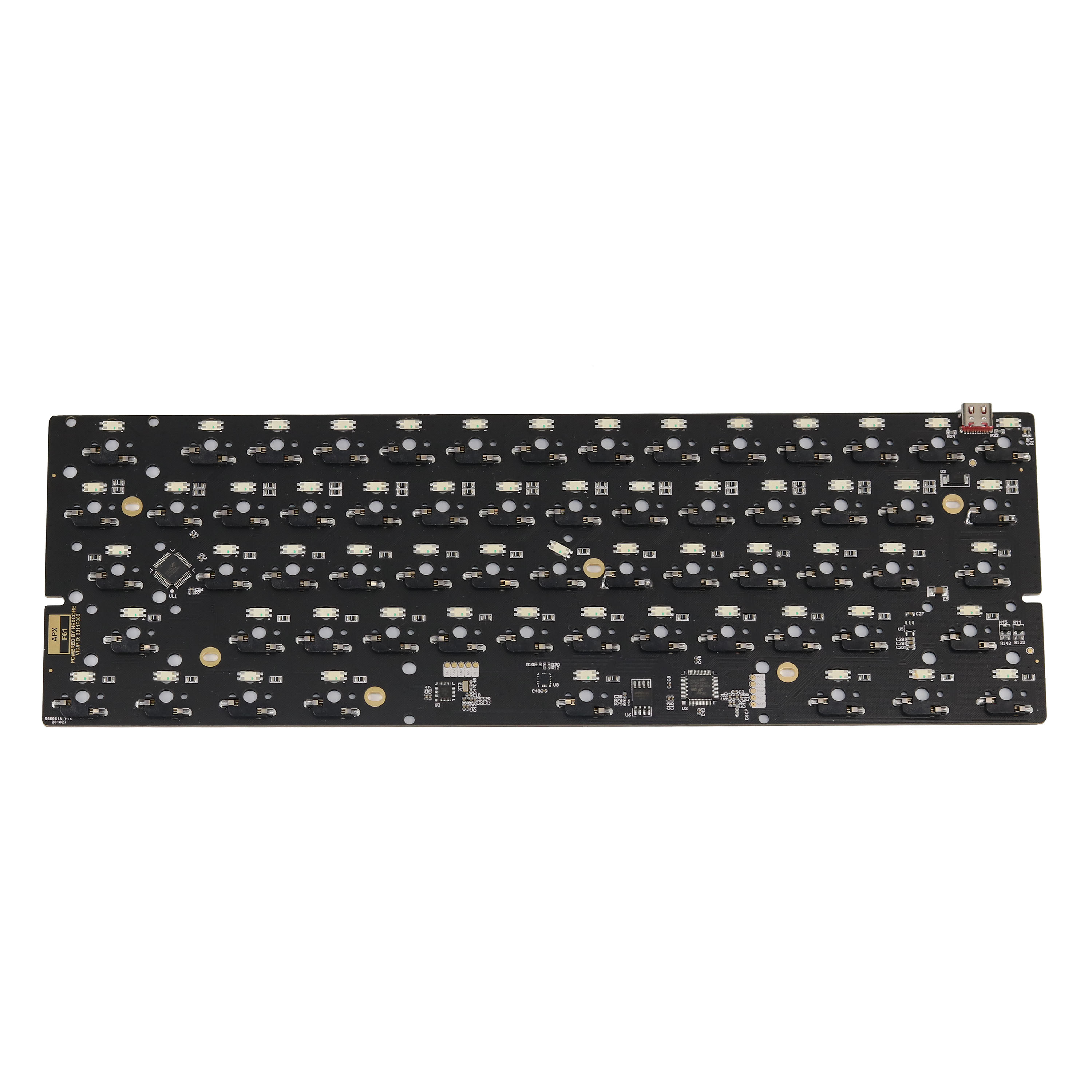 apx f61热插拔pcb兼容gh60外壳 定位板机械键盘客制化rgb背光anne