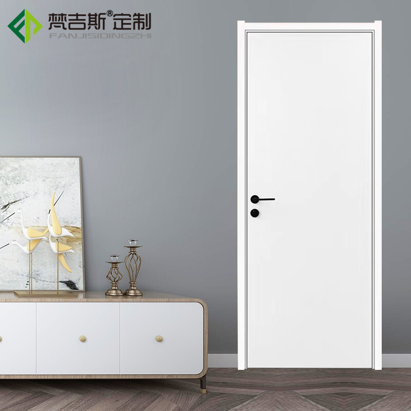 南京定制卧室房门简约白色平板烤漆门小窄边门套室内静音室内门