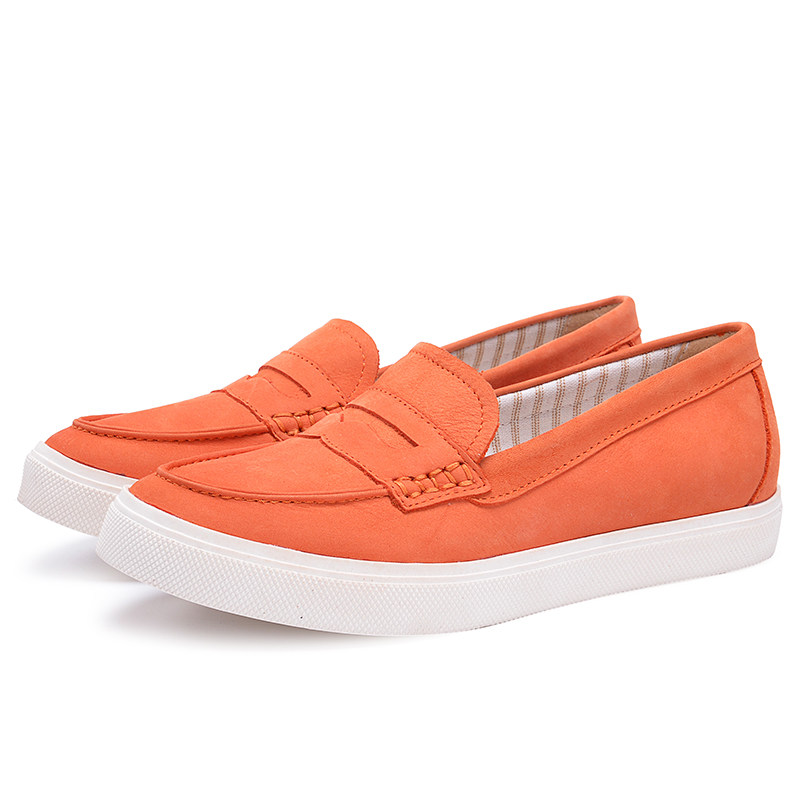 金猴时尚女鞋 春秋季反绒乐福鞋 英伦中性妈妈鞋女单鞋_不打折现价179