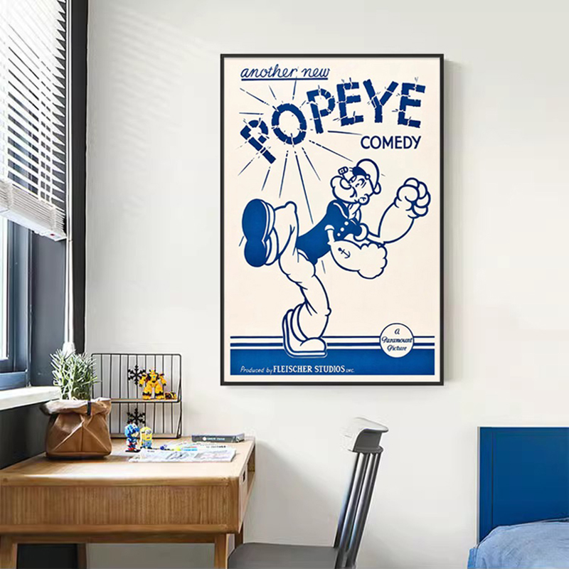 Popeye 大力水手电影海报装饰画动画动漫卡通儿童房床头个性挂画