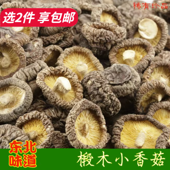 东北椴木小香菇 蘑菇小干香菇250g 农家干货商用散装香菇