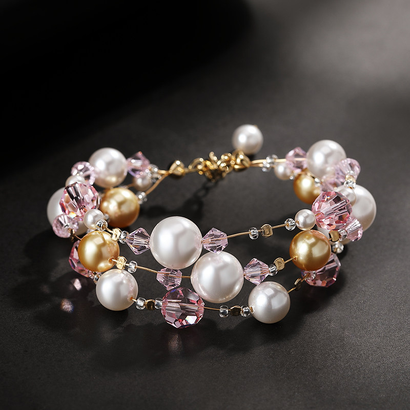 生日礼物多层手链日式轻奢女奥地利水晶手串清新小众设计手镯森系