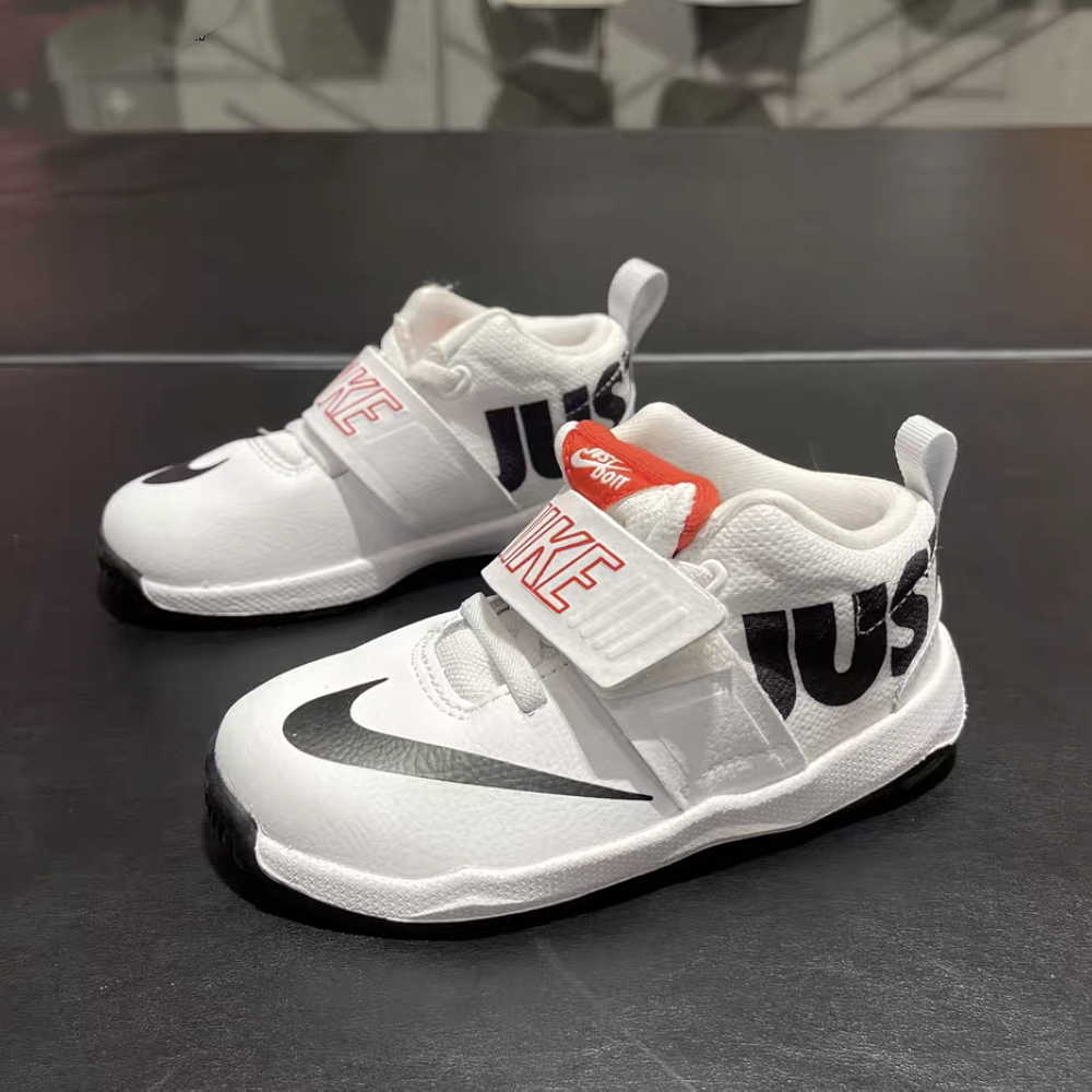 耐克nike儿童男童女童魔术贴黑白奥利奥运动休闲篮球鞋 aq9976