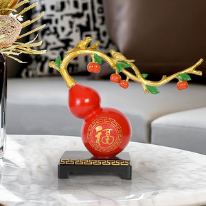 高档柿柿如意葫芦摆件客厅酒柜电视柜装饰品办公室乔迁新居礼品