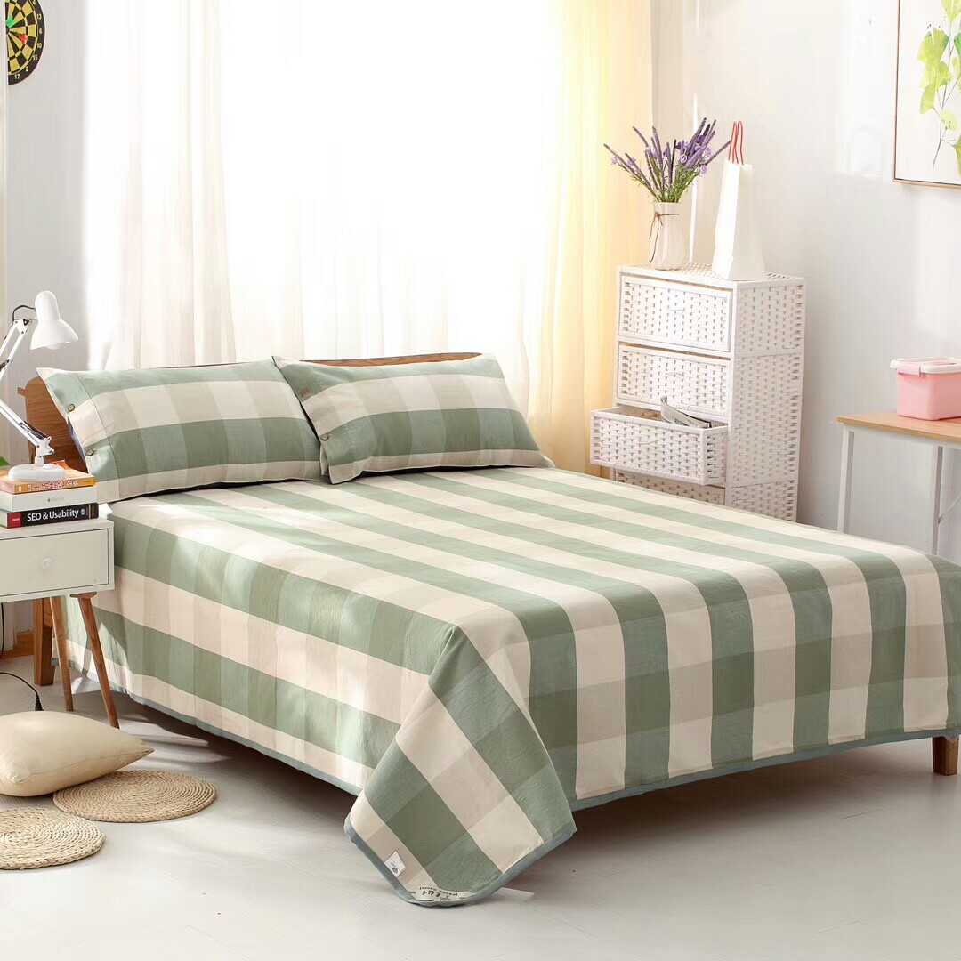 新款纯棉老粗布凉席三件套 夏季全棉