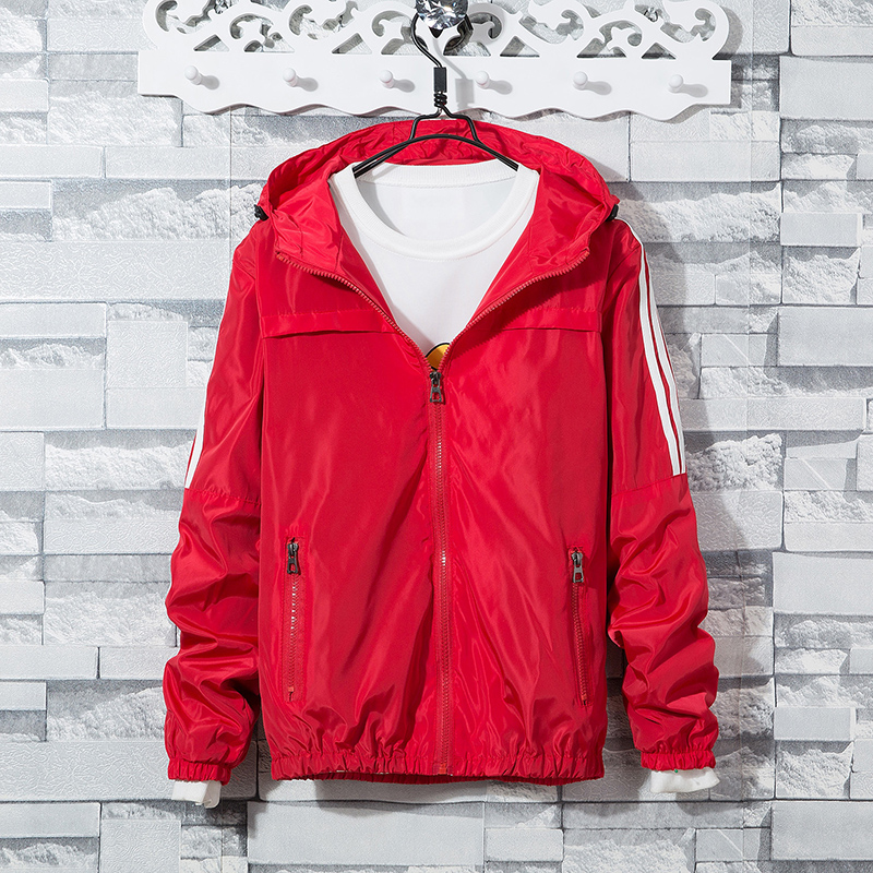 红色运动外套女春秋女士胖mm女装新款休闲夹克上衣服春季防风风衣
