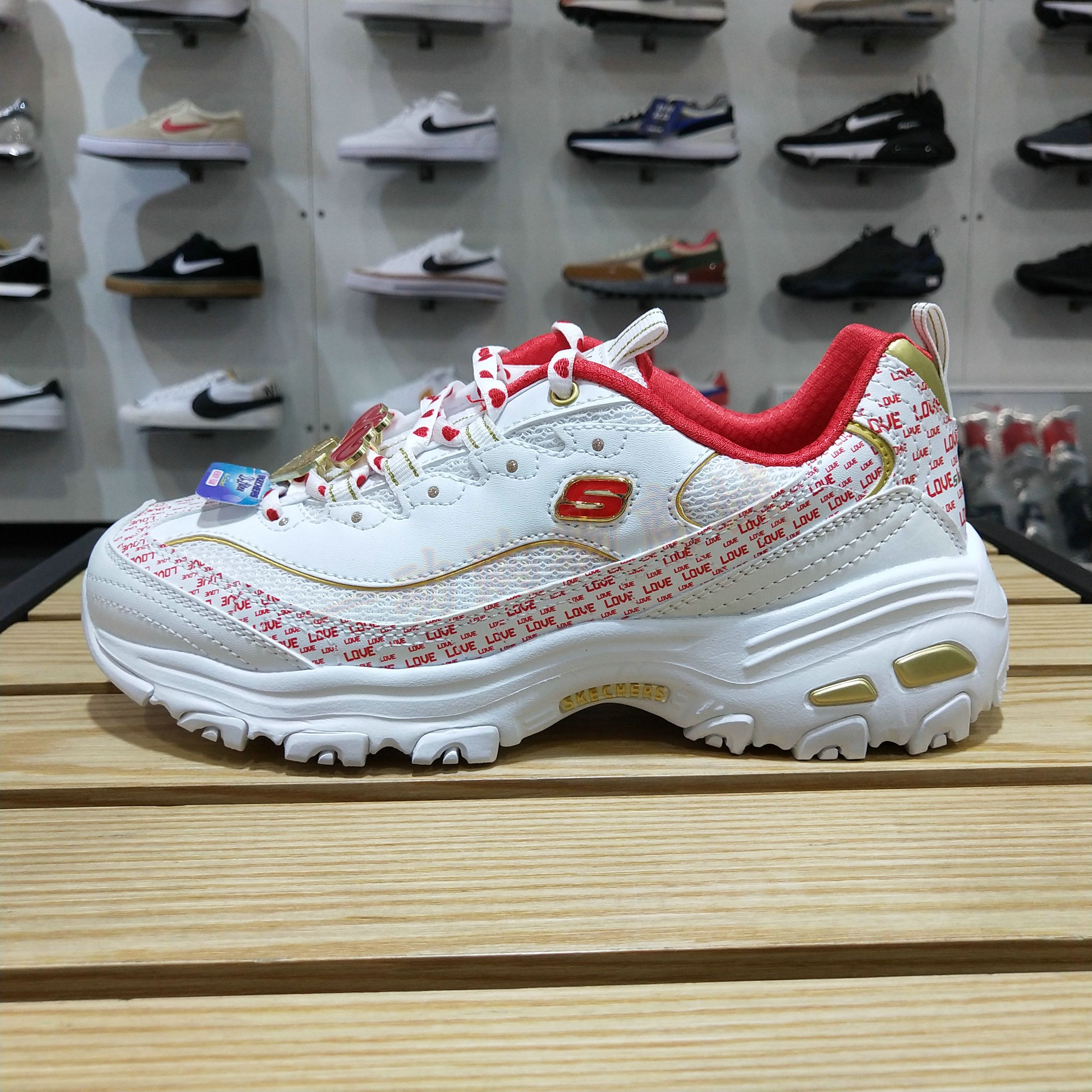 skechers斯凯奇女鞋2022春季厚底爱心老爹鞋网面二代熊猫鞋149790