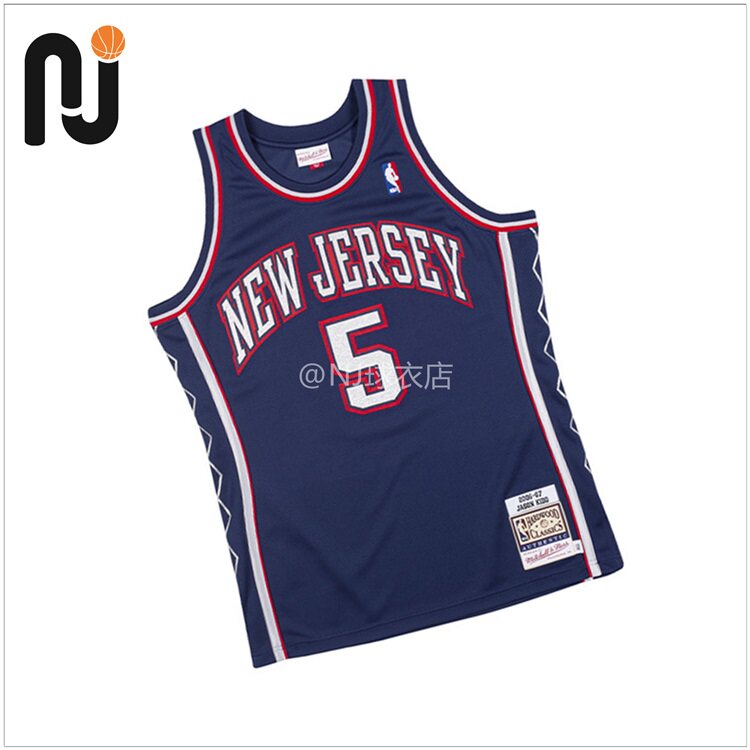 mitchell&ness mn 基德 0607赛季新泽西篮网队 客场 球员版au球衣