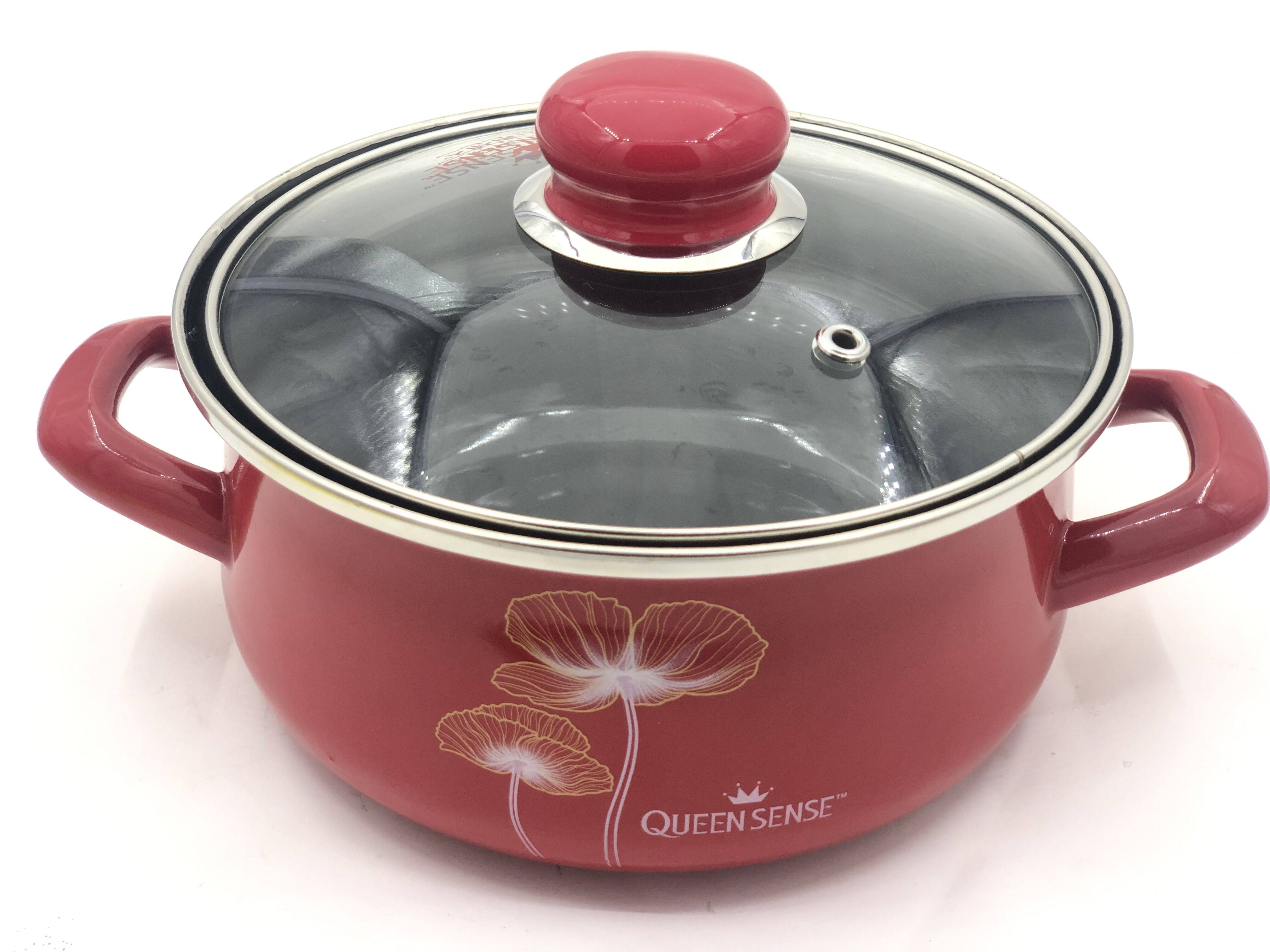 韩式搪瓷珐琅瓷锅双耳锅汤锅泡面小火锅炖锅奶锅辅食锅小煮锅带盖