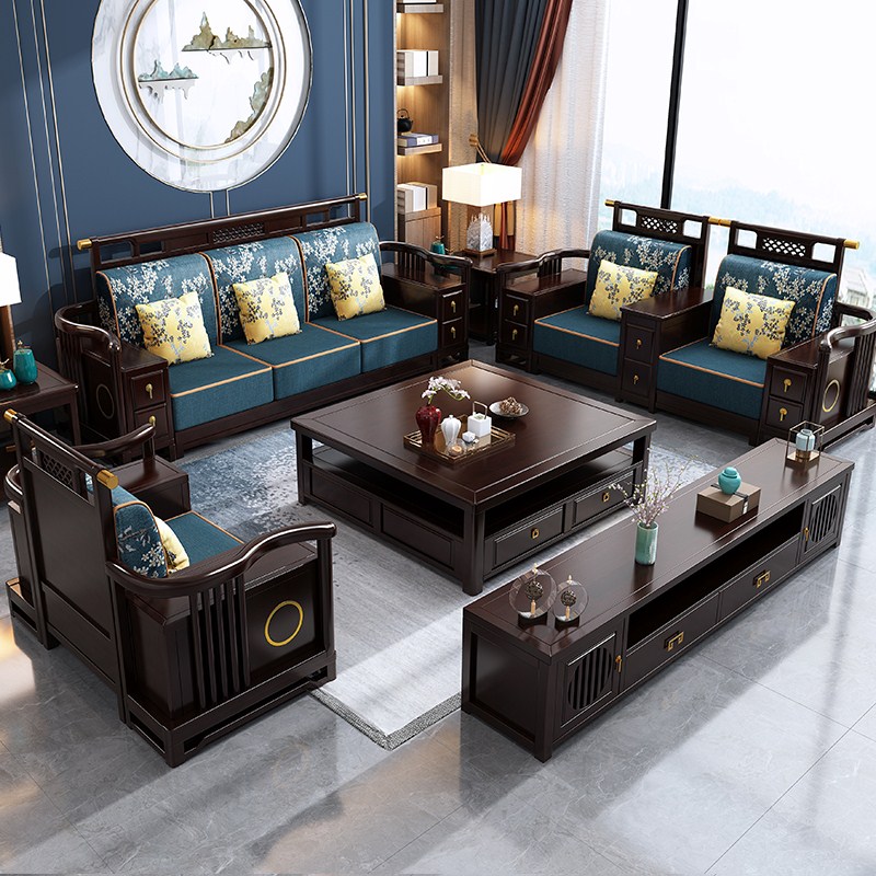 中式橡木沙发