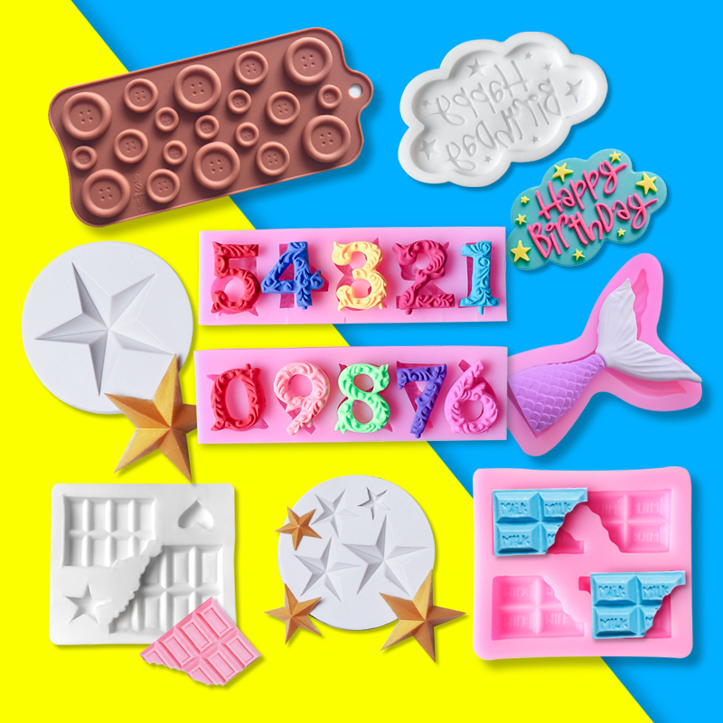 relief number three-dimensional Five-pointed star Button Mahjong Invert sugar birthday Cake decorate modelling chocolate silica gel mouldin the Kitchen/Cooking utensils , Barbecue/Bakeware , Baking DIY Appliance , Baking mold category - from Buy2taobao.com to provide professional Taobao agent buy service