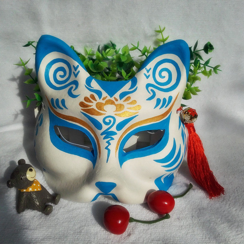 狐狸手绘面具cos面具 舞会表演面具 彩色手绘面具 抖音同款面具