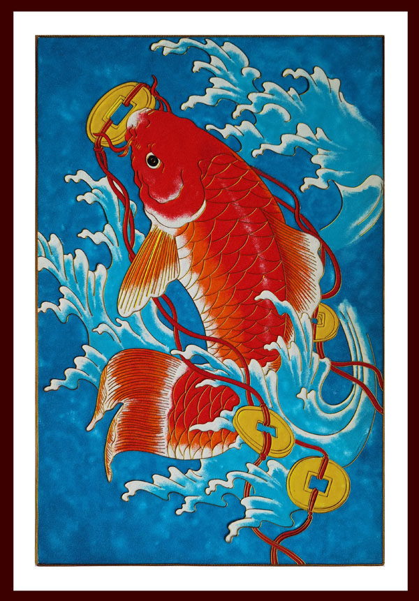 景泰蓝掐丝珐琅釉料diy套件年年有鱼月月余钱成品景泰蓝