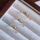 若叶之夏。18K金天然祖母绿戒指复古光面简约轻奢礼物加缪珠宝。