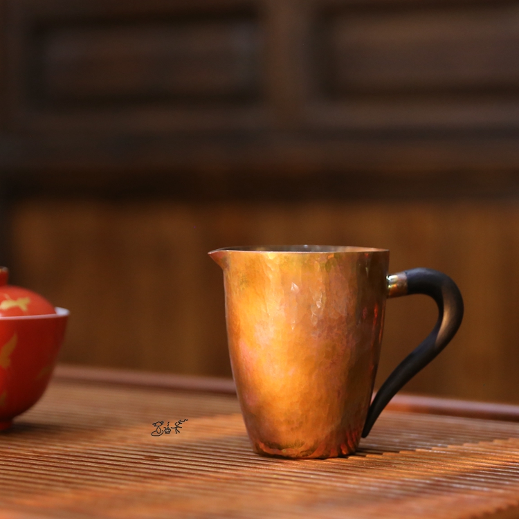 红铜斑斓公杯 分茶器紫铜230ml 云南匠人手工公道杯复古中式茶器