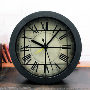 loft工业风欧式怀旧小闹钟创意复古3d立体闹钟家饰桌面座时钟表
