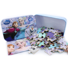 正版迪斯尼60片木制拼图铁盒 儿童早教木质益智 精装幼儿园玩具