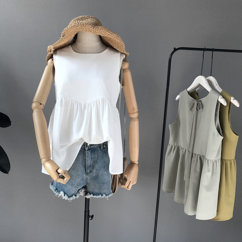2017 new pattern Korean Edition Women's wear Sleeveless vest Easy Bandage Waist Paige jacket T-shirts Baby unlined upper garmentin the Women's clothing/Boutique , Lace shirt/Chiffon shirt category - from Buy2taobao.com to provide professional Taobao agent buy service