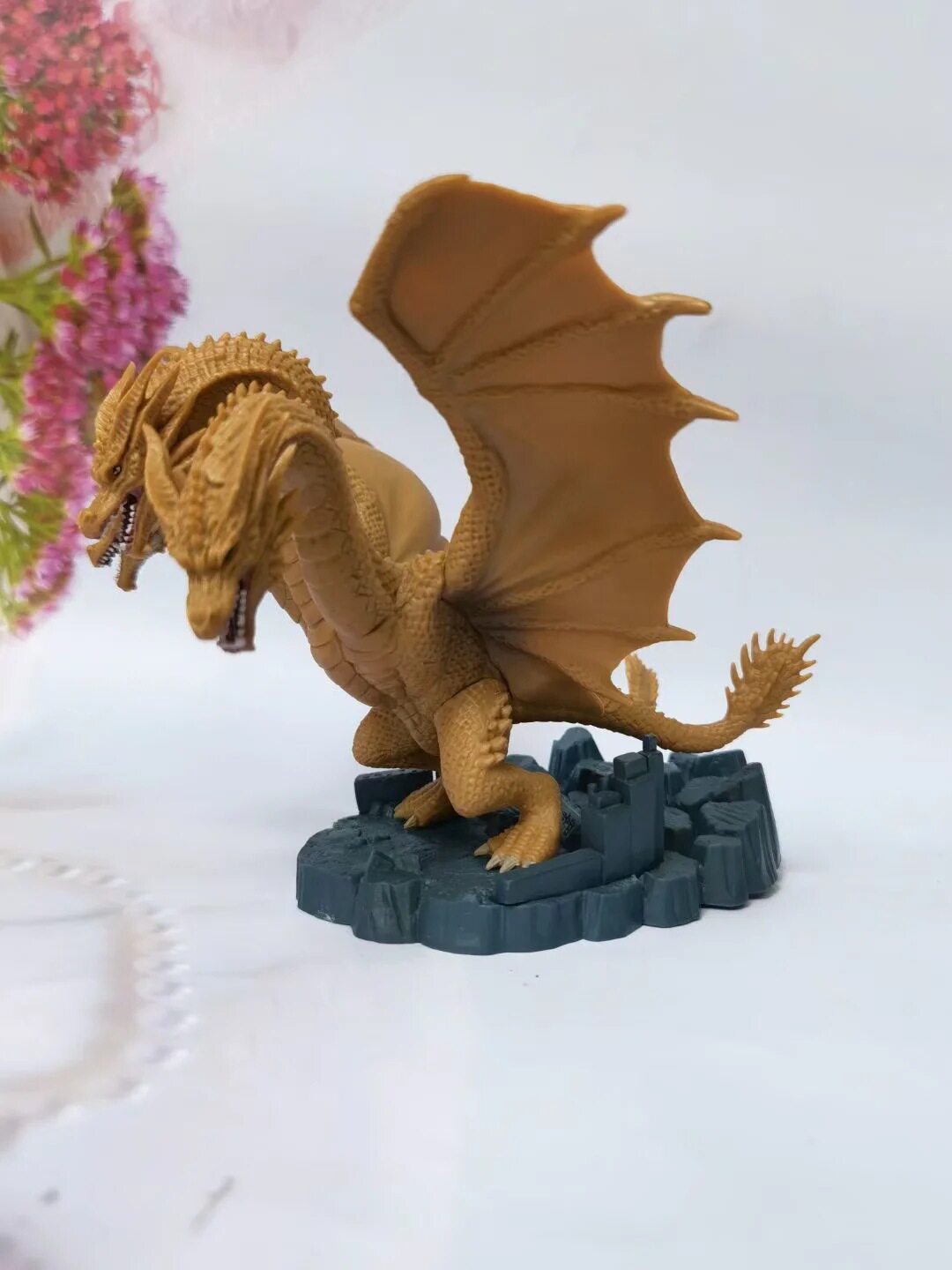 哥斯拉2 怪兽 三头龙 基多拉 q版 公仔汽车摆件装饰盒装手办礼物